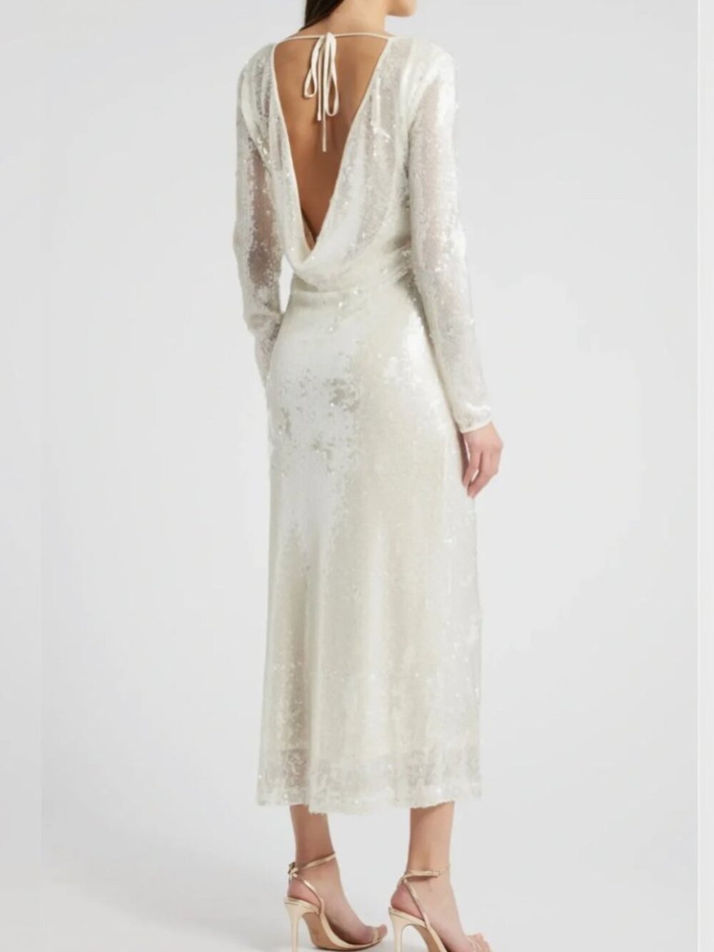 WAYF Kieran Sequin Cowl Back Cocktail Dress